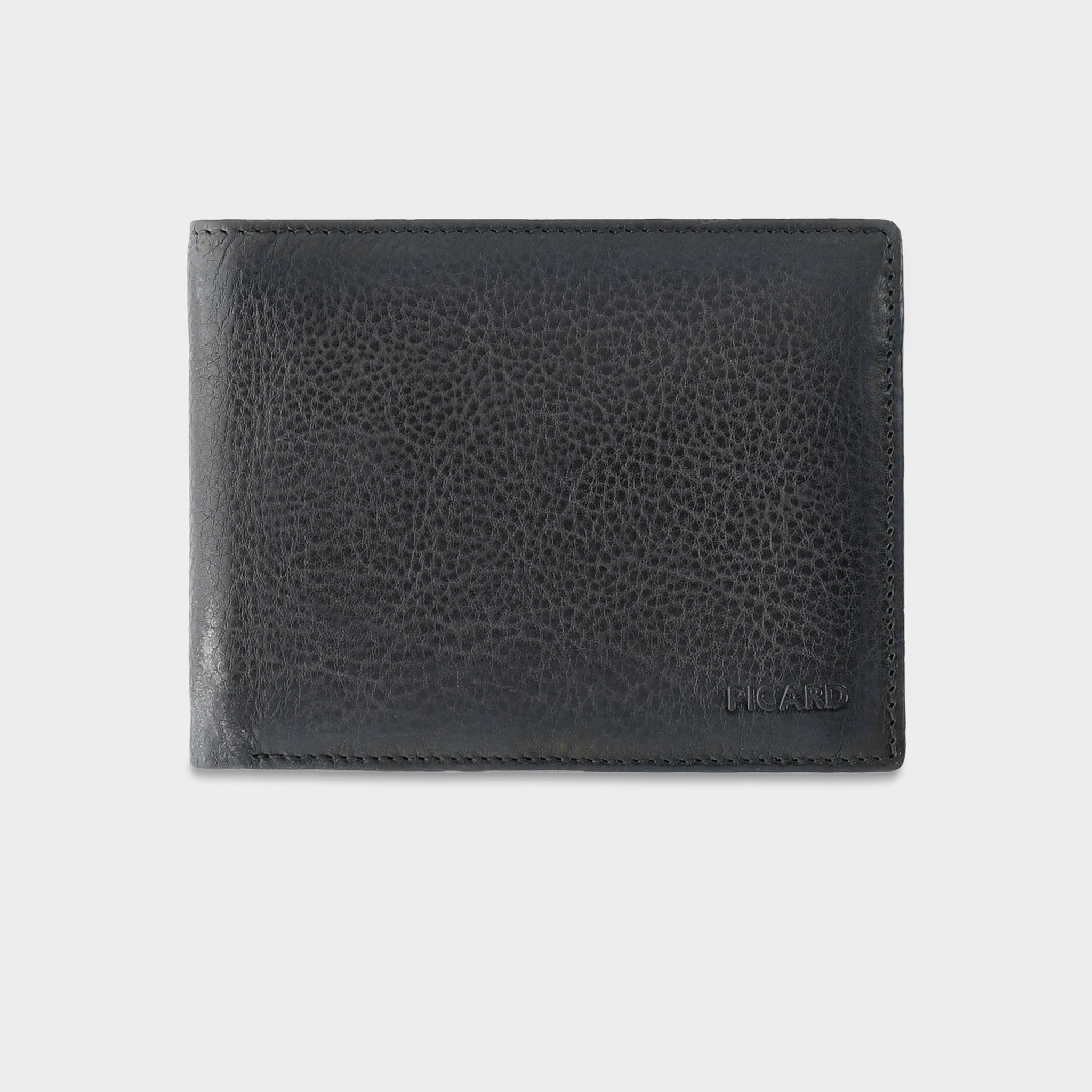 Cartera Vintage Picard Hans 1 Color Antracita | Cuero Auténtico De Vaca | 14 Ranuras Tarjetas RFID | Hecha A Mano