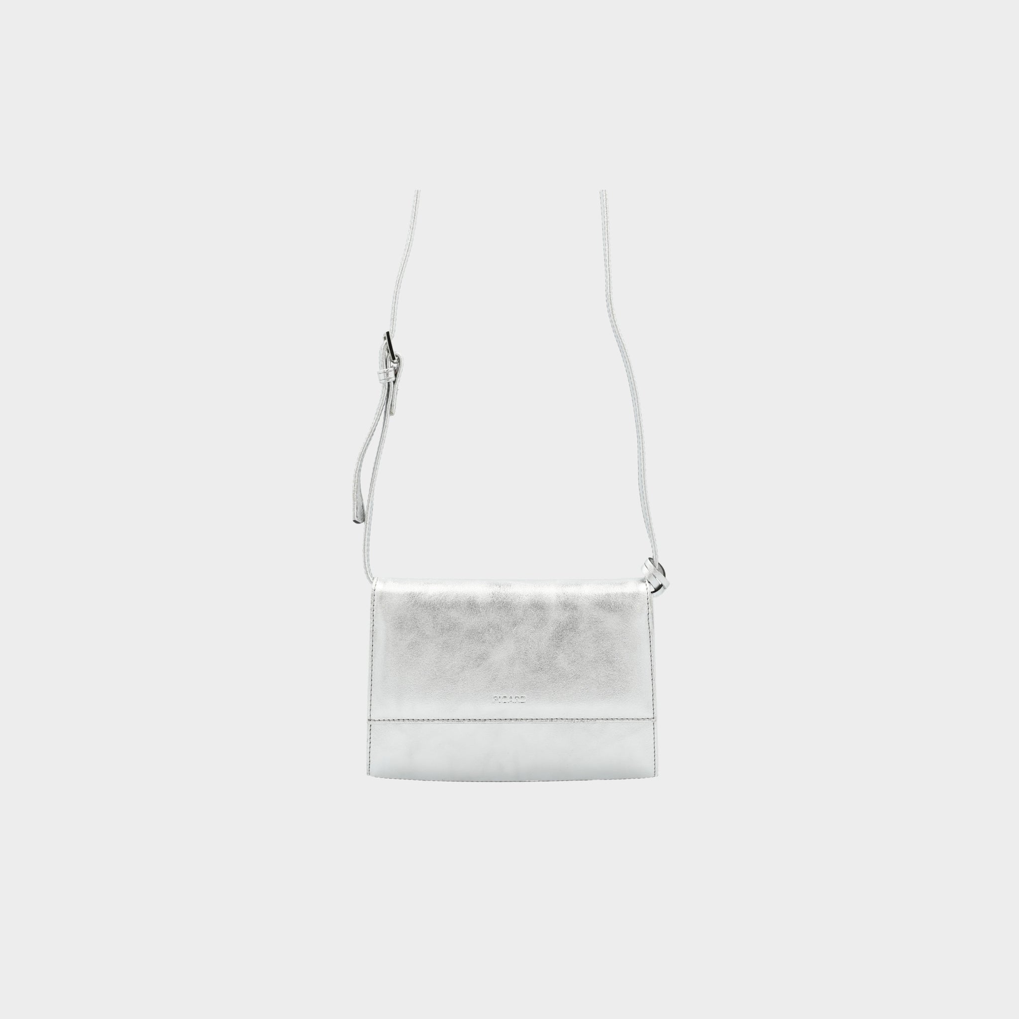 PICARD Auguri Shoulderbag – Borsa A Spalla In Pelle – Argento – 26x11x3 Cm - 4