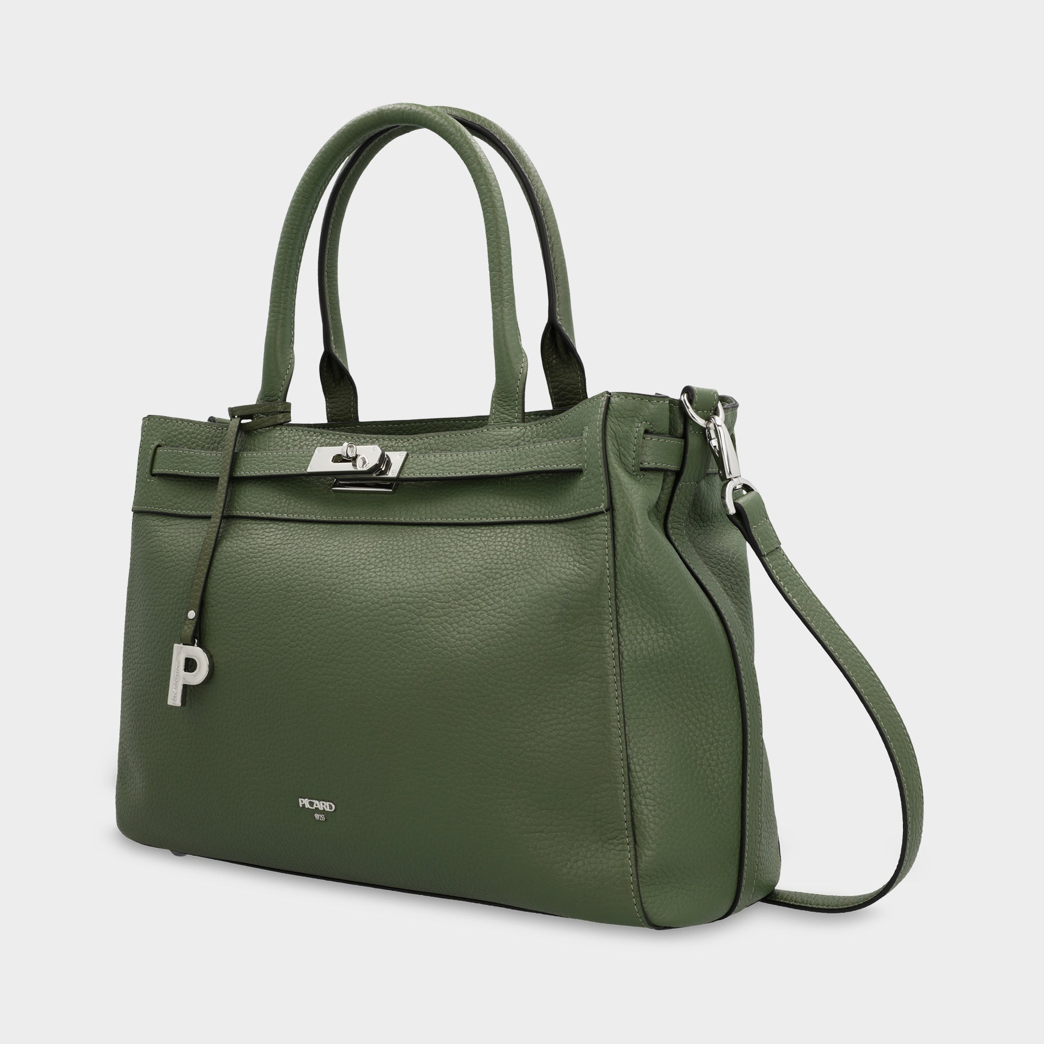 Shopper R252 aus einem hochwertig verarbeiteten und genarbten Echtleder in Seitenansicht.