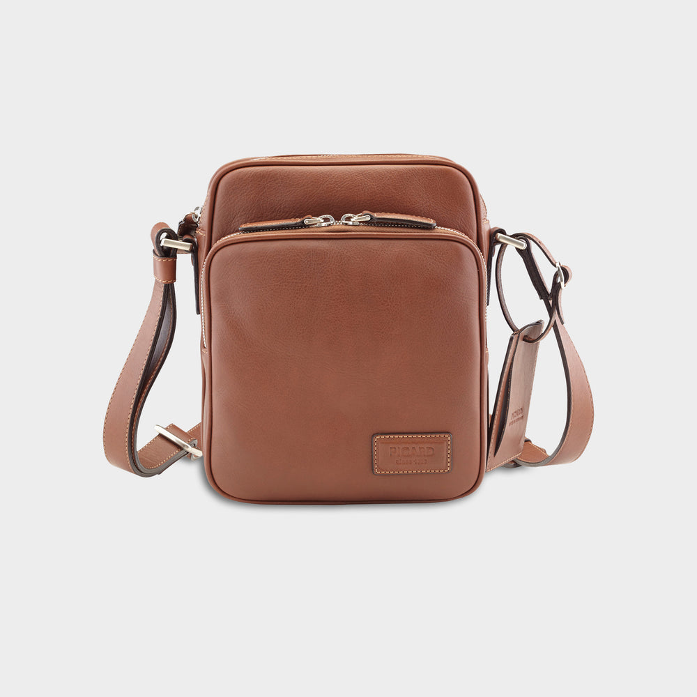 Sac Besace PICARD En Cuir Vintage - Authentique, Occasion En Bon état