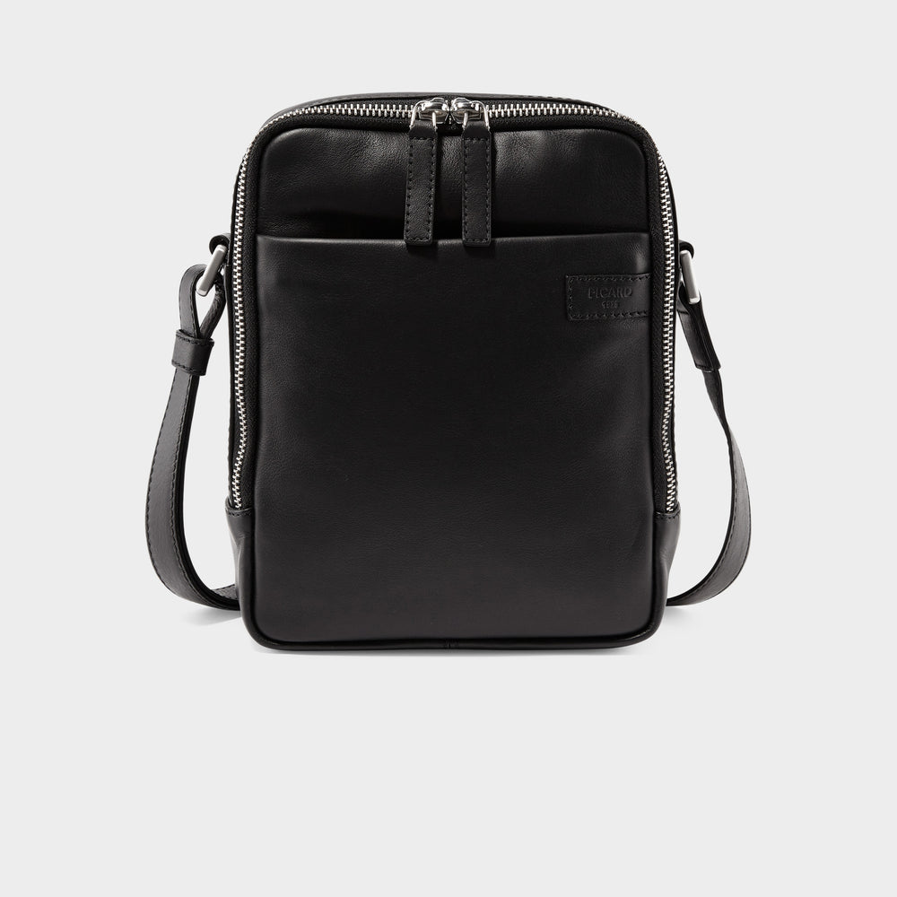 Sac Bandoulière PICARD Relaxed Crossbody Bag - Cuir De Vache Noir - Ajustable - Neuf Avec Étiquettes