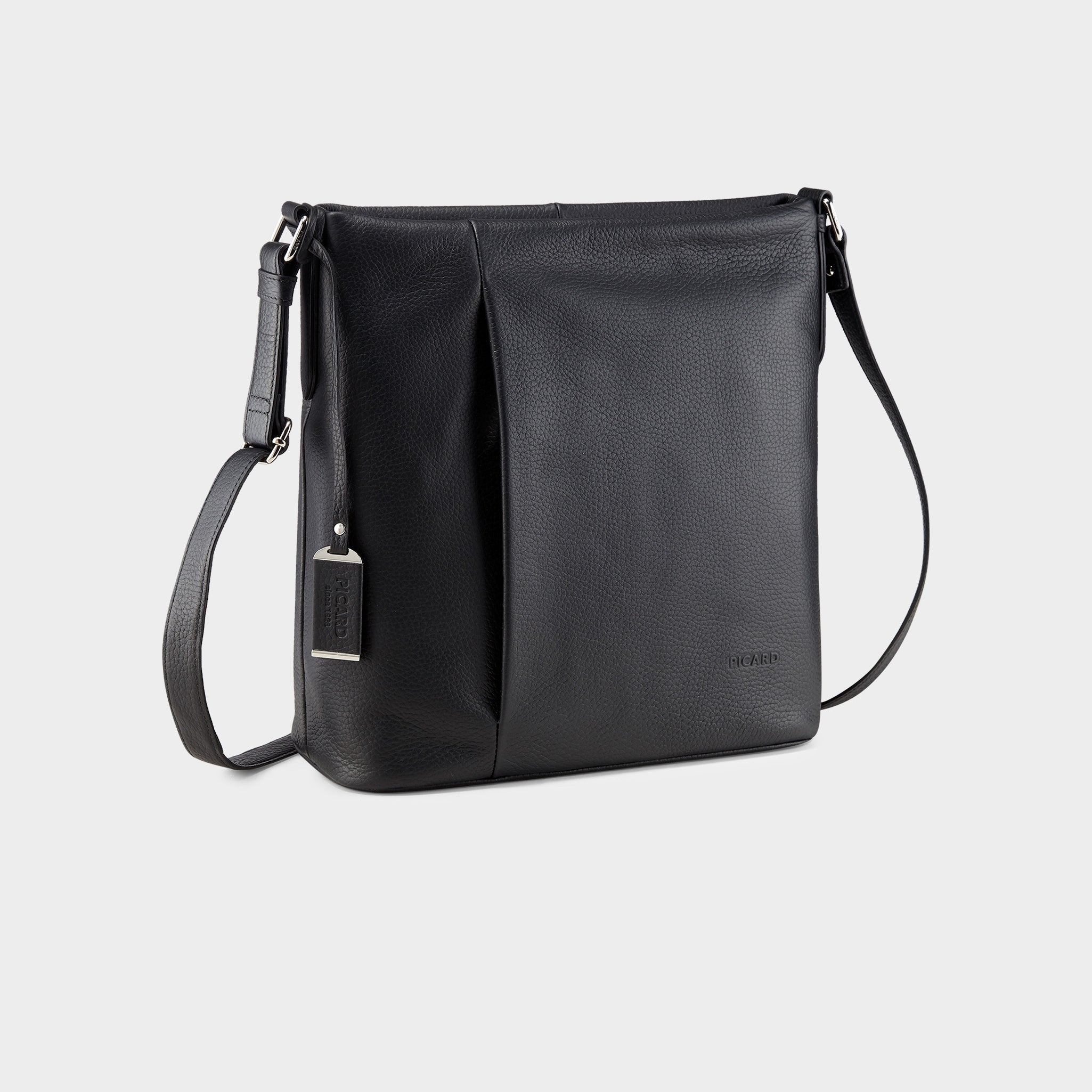 BLACK LEATHER outlets SHOULDER BAG p9774